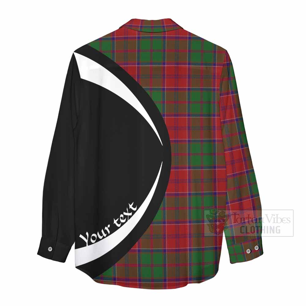 Tartan Vibes Clothing Grant Tartan Women's Casual Shirt with Family Crest Circle Style