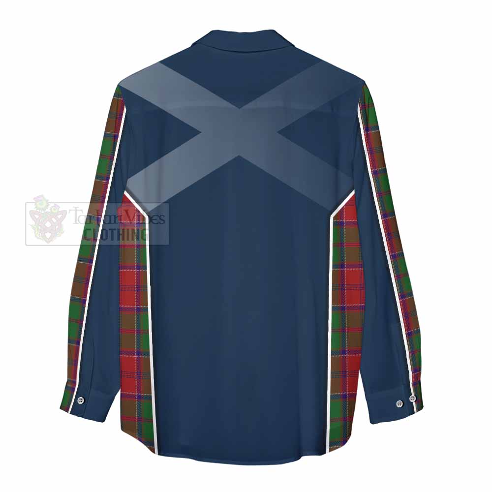 Tartan Vibes Clothing Grant Tartan Women's Casual Shirt with Family Crest and Lion Rampant Vibes Sport Style