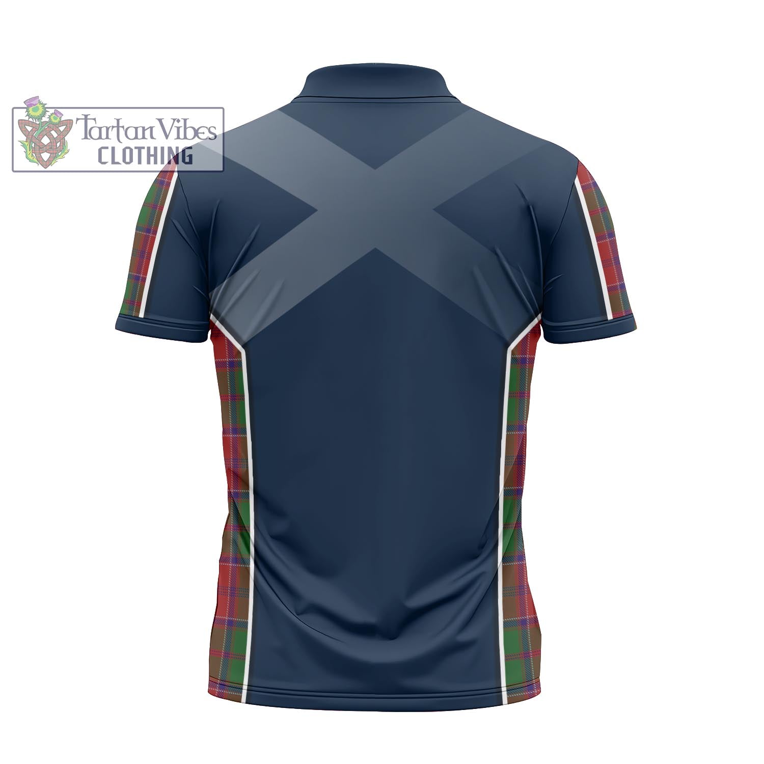 Tartan Vibes Clothing Grant Tartan Zipper Polo Shirt with Family Crest and Scottish Thistle Vibes Sport Style