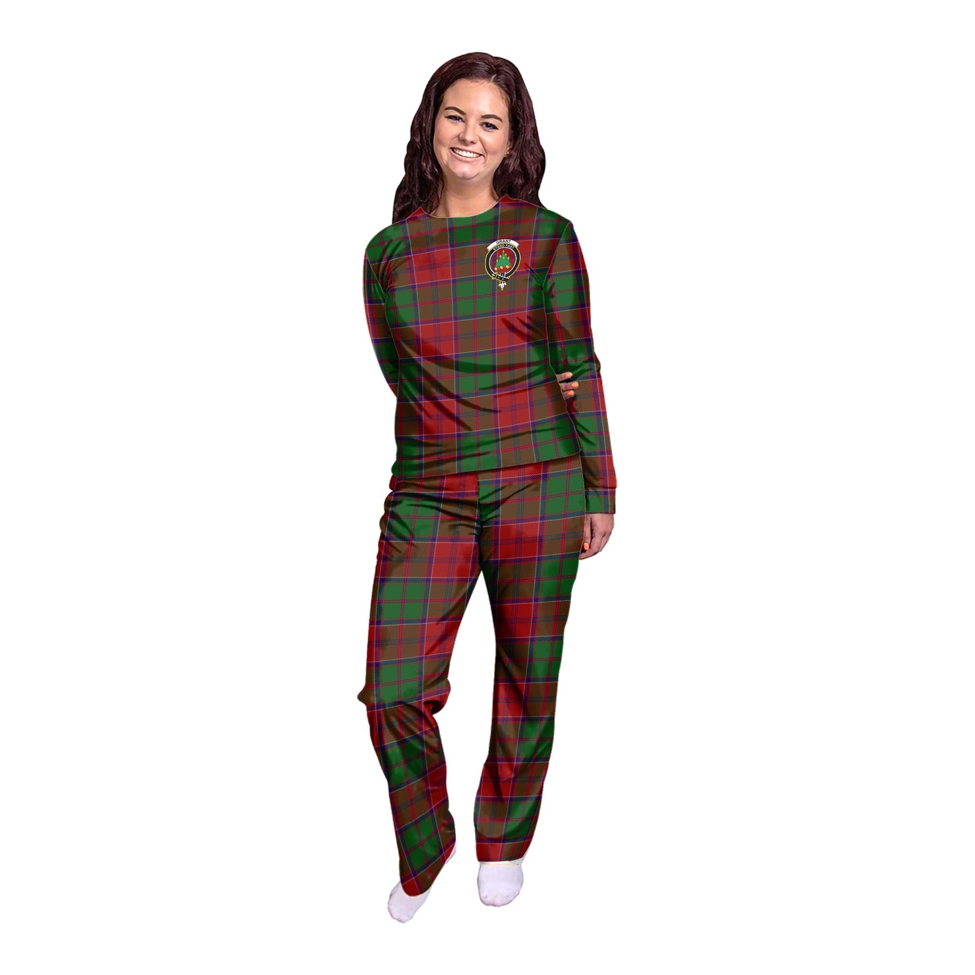 Grant Tartan Pajamas Family Set with Family Crest - Tartan Vibes Clothing