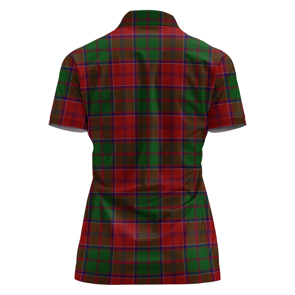 Grant Tartan Polo Shirt with Family Crest For Women - Tartan Vibes Clothing