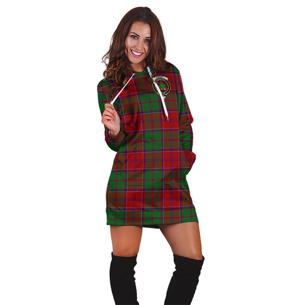 Grant Tartan Hoodie Dress with Family Crest - Tartan Vibes Clothing