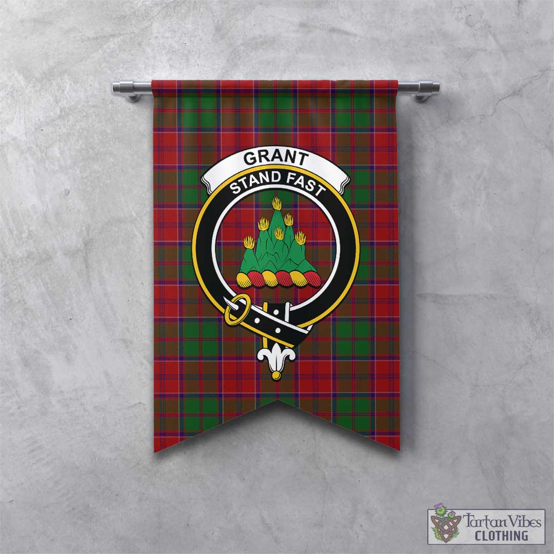 Tartan Vibes Clothing Grant Tartan Gonfalon, Tartan Banner with Family Crest