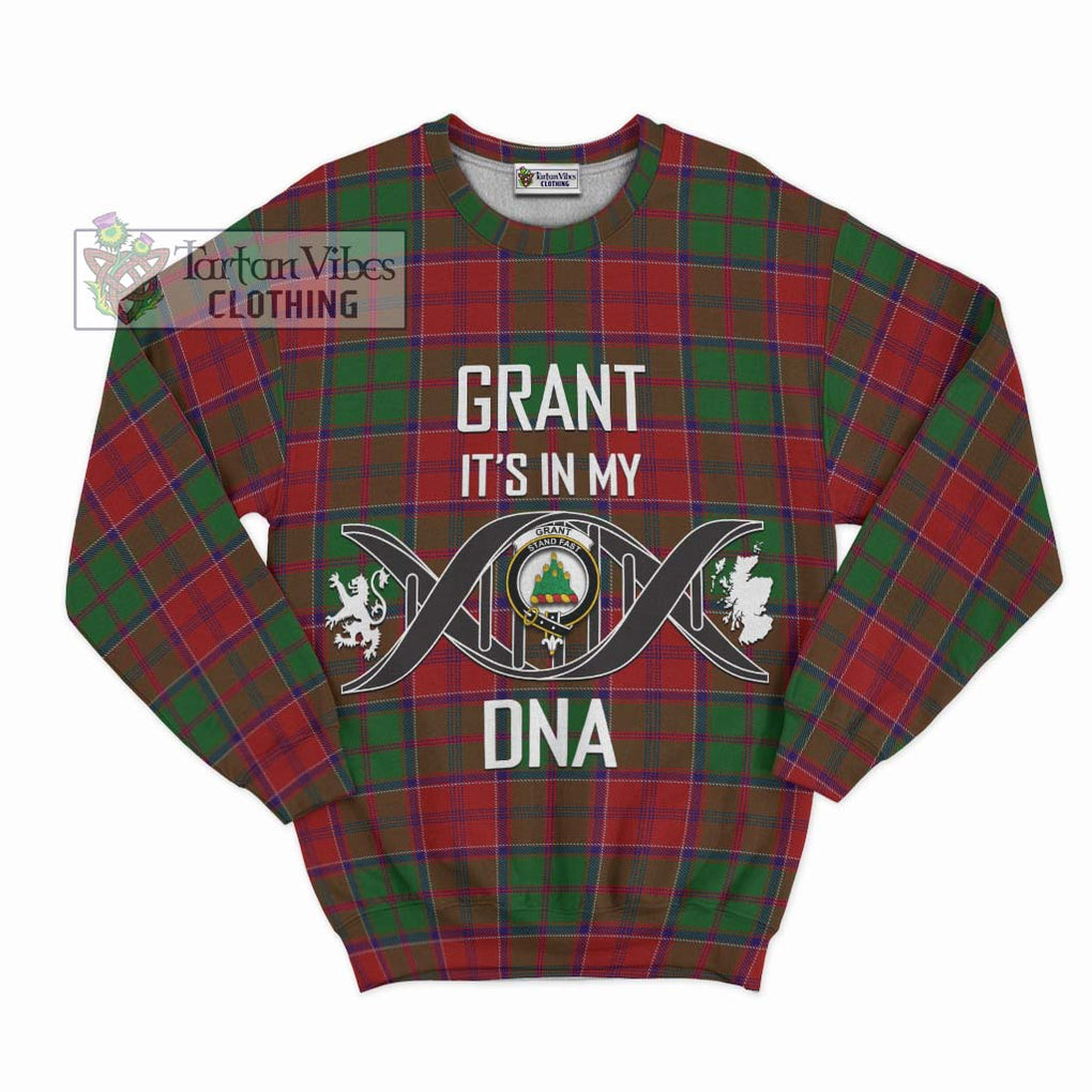 Grant Tartan Sweatshirt with Family Crest DNA In Me Style - Tartanvibesclothing Shop