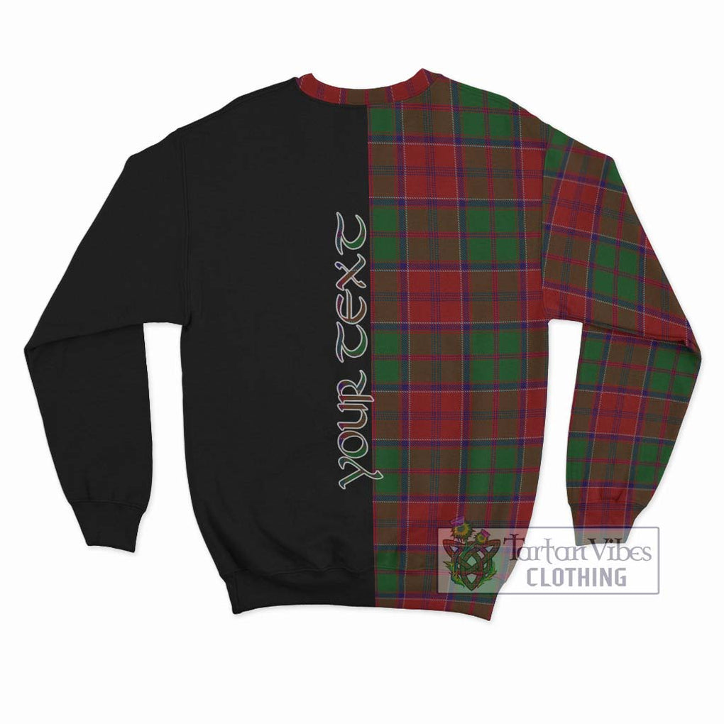 Grant Tartan Sweatshirt with Family Crest and Half Of Me Style - Tartanvibesclothing Shop