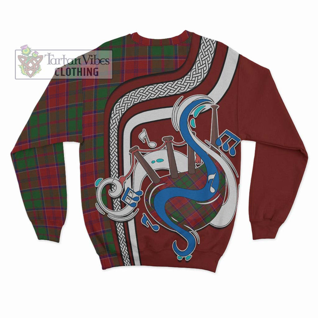 Tartan Vibes Clothing Grant Tartan Sweatshirt with Epic Bagpipe Style