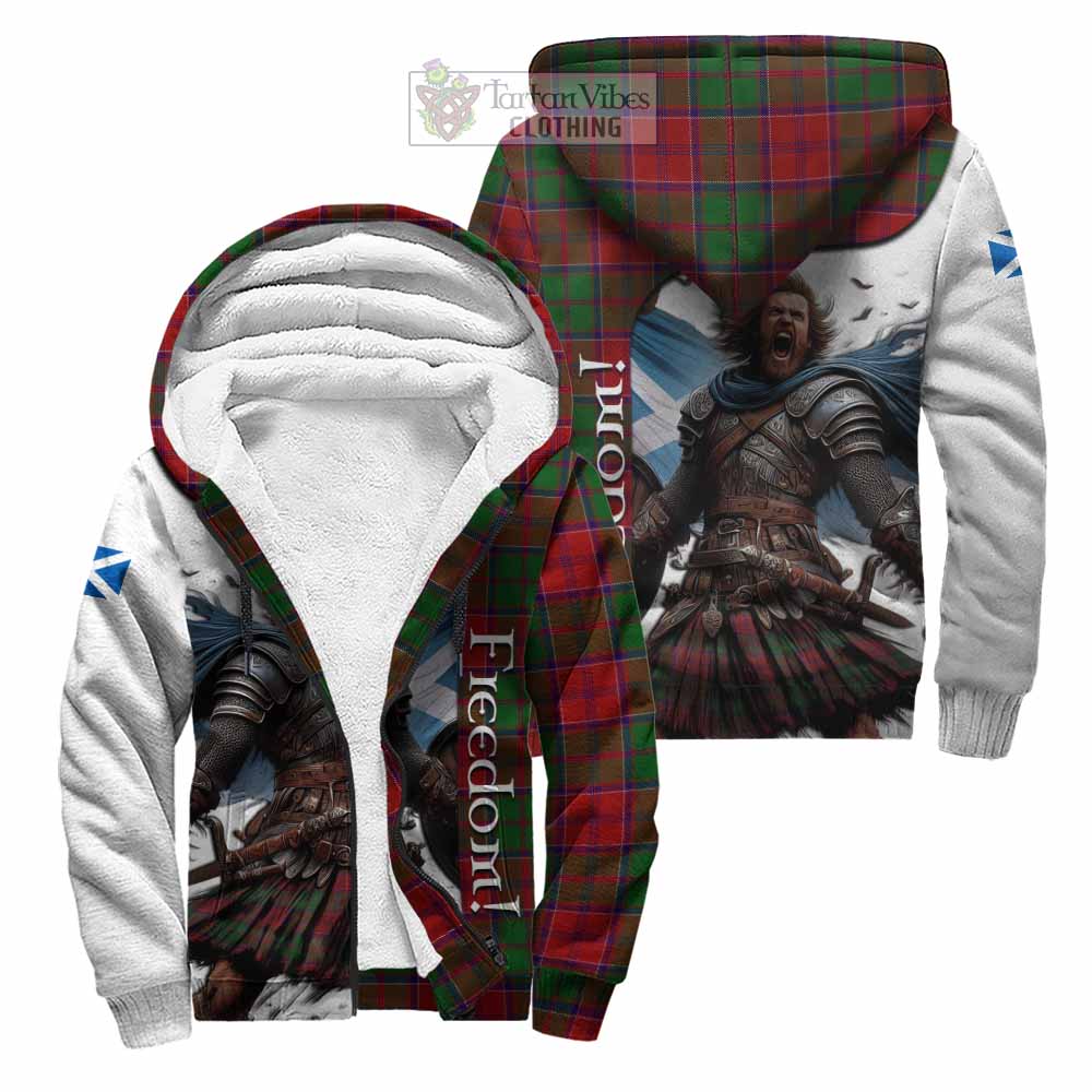 Tartan Vibes Clothing Grant Crest Tartan Sherpa Hoodie Inspired by the Freedom of Scottish Warrior