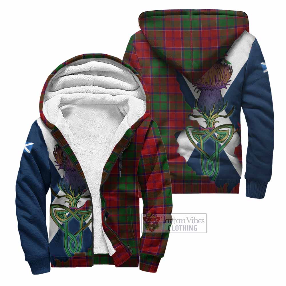 Grant Tartan Family Crest Sherpa Hoodie Scottish Thistle Celtic Inspired Unisex - Tartan Vibes Clothing