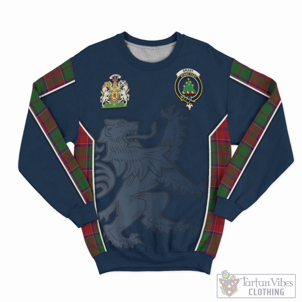 Tartan Vibes Clothing Grant Tartan Sweater with Family Crest and Lion Rampant Vibes Sport Style