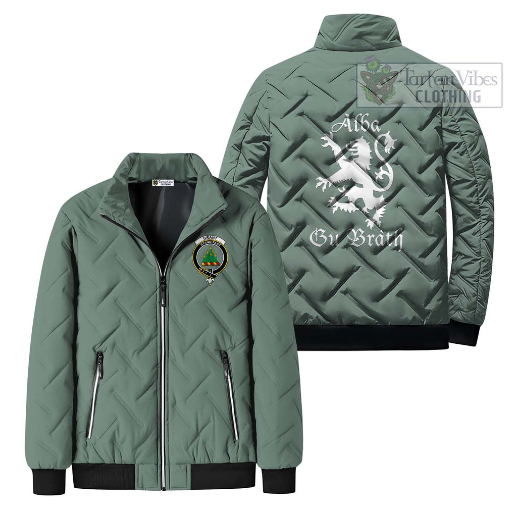 Grant Family Crest Padded Cotton Jacket Lion Rampant Alba Gu Brath Style Mint Unisex - 2D-tartanvibesclothing