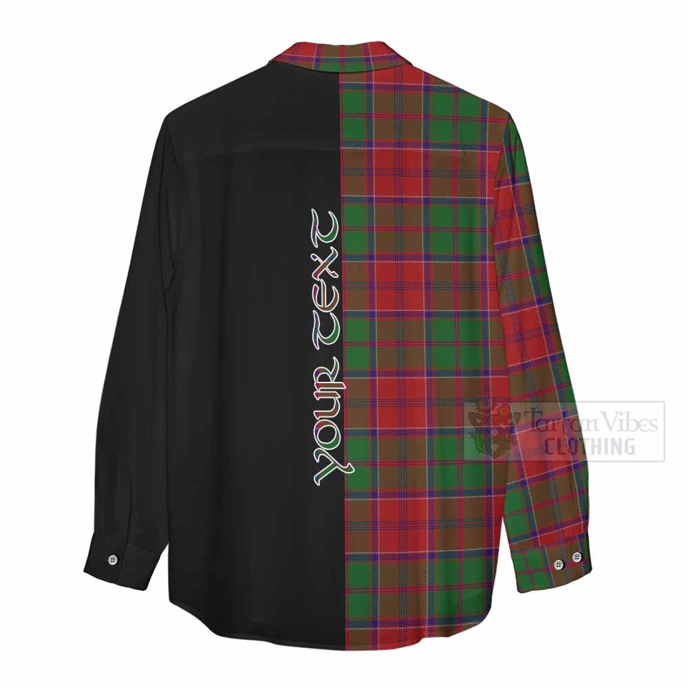 Tartan Vibes Clothing Grant Tartan Women's Casual Shirt with Family Crest and Half Of Me Style