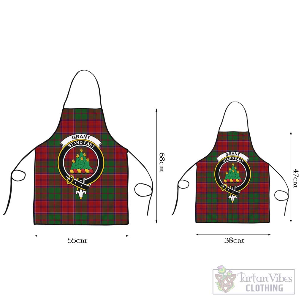 Grant Tartan Apron with Family Crest Black L 55x68 cm - Tartan Vibes Clothing