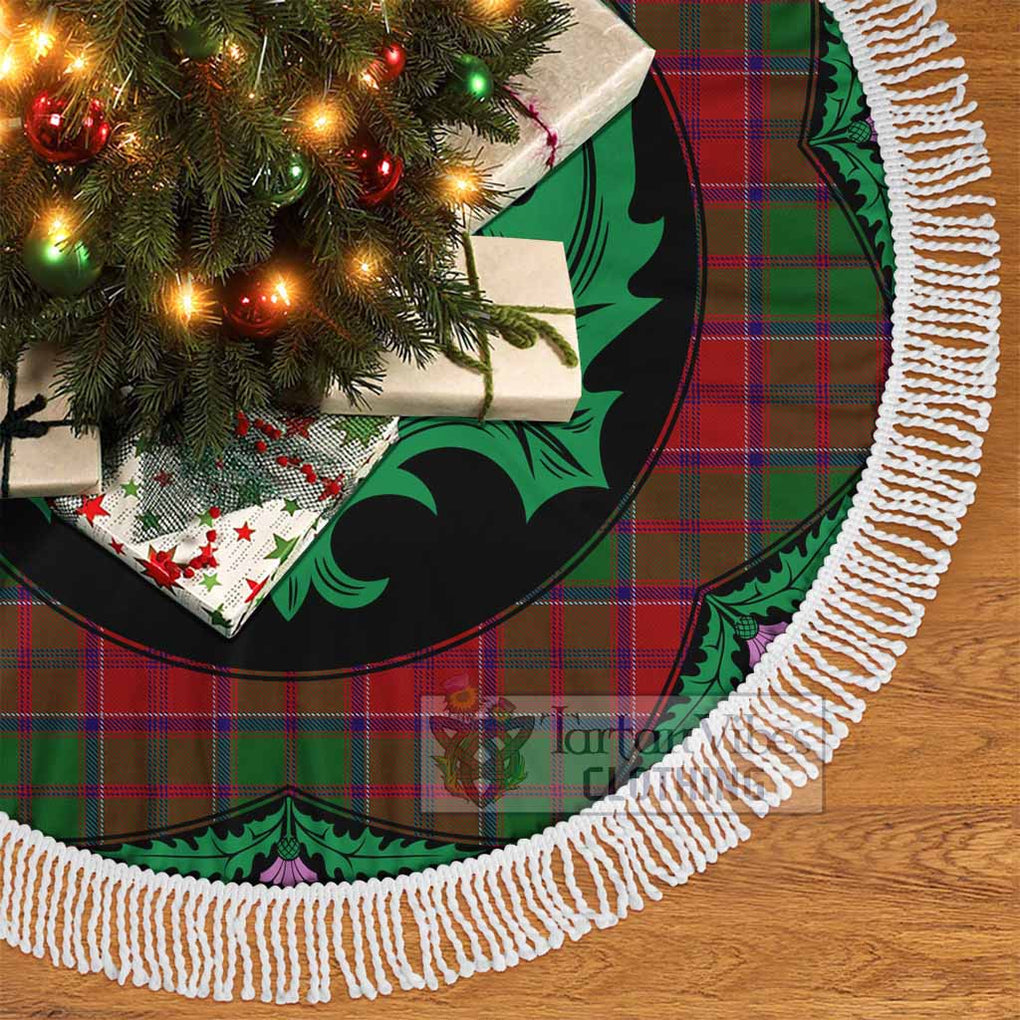 Tartan Vibes Clothing Grant Tartan Christmas Tree Skirt Scottish Thistle Style