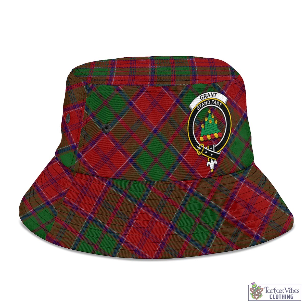 Tartan Vibes Clothing Grant Tartan Bucket Hat with Family Crest