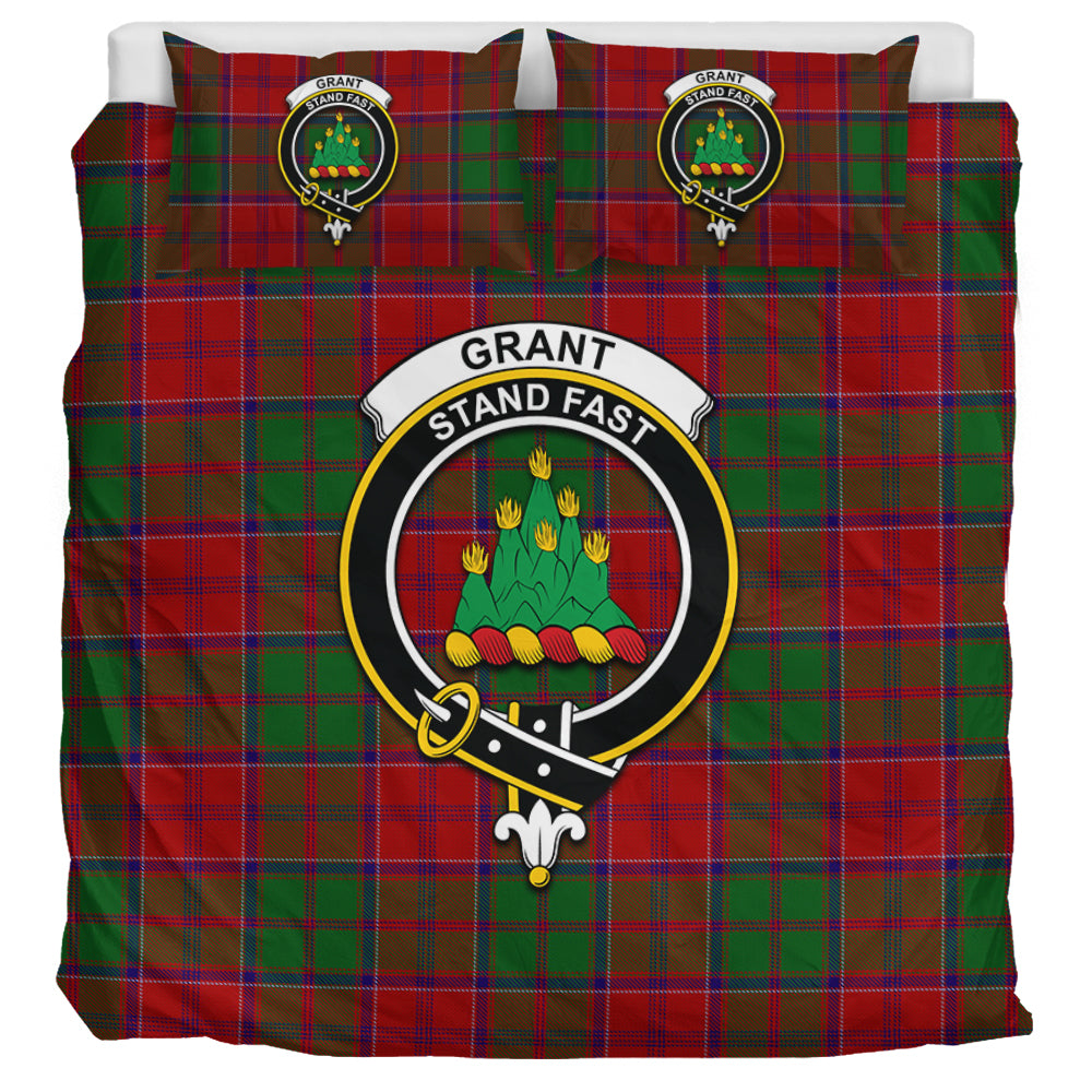 Grant Tartan Bedding Set with Family Crest UK Bedding Set UK Super King 104*94 inch - Tartan Vibes Clothing