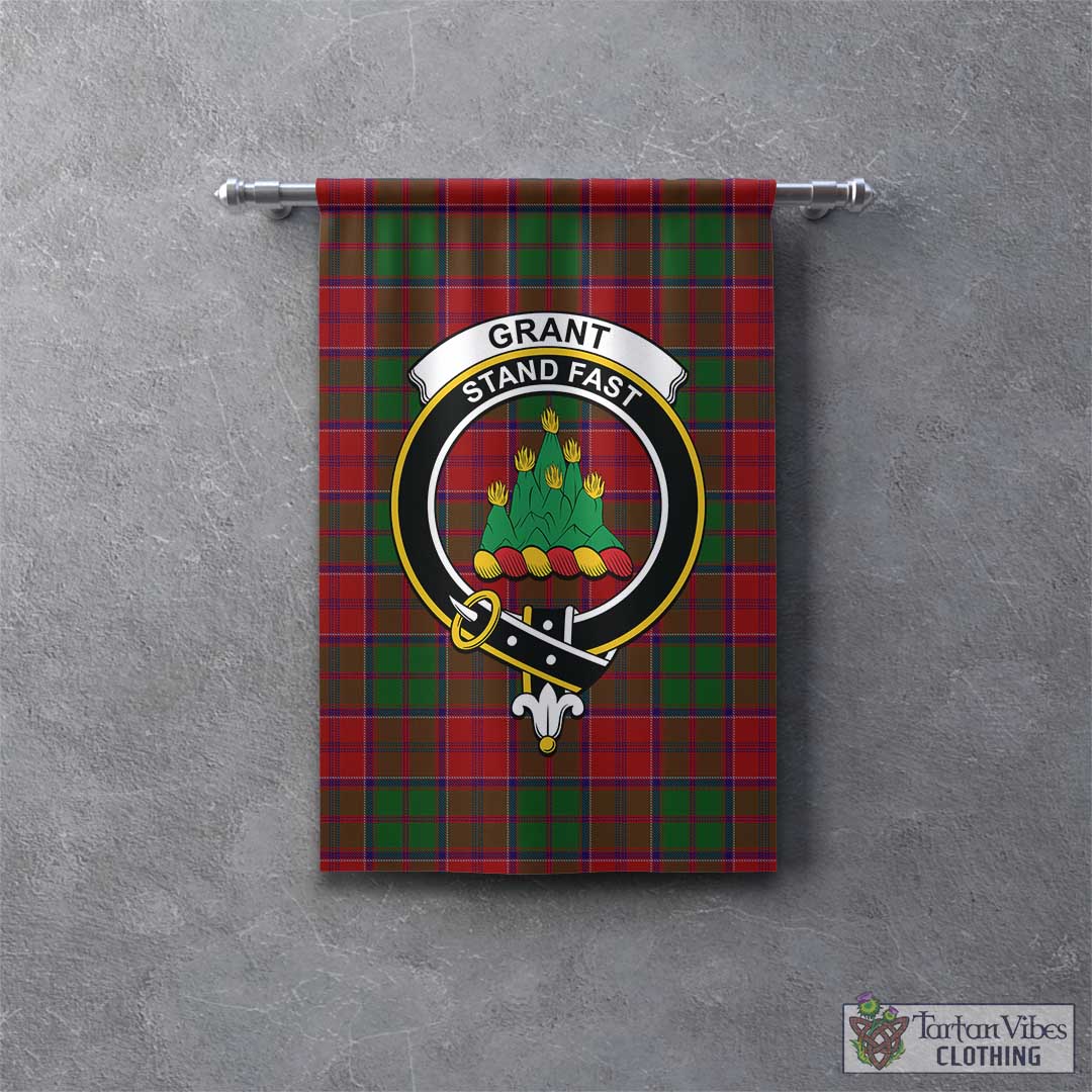 Tartan Vibes Clothing Grant Tartan Gonfalon, Tartan Banner with Family Crest