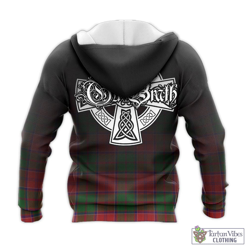 Tartan Vibes Clothing Grant Tartan Knitted Hoodie Featuring Alba Gu Brath Family Crest Celtic Inspired