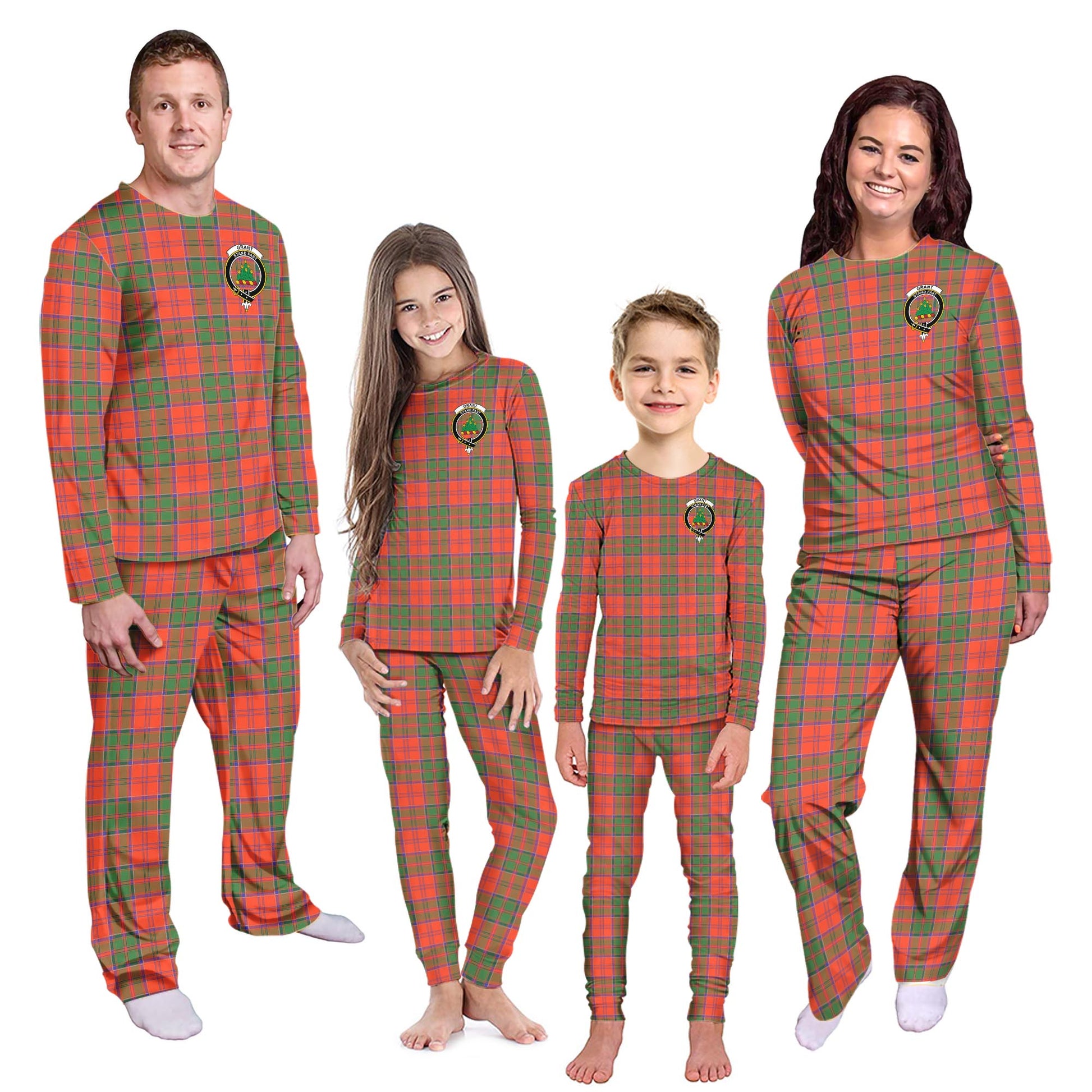 Grant Ancient Tartan Pajamas Family Set with Family Crest Kid - Tartan Vibes Clothing