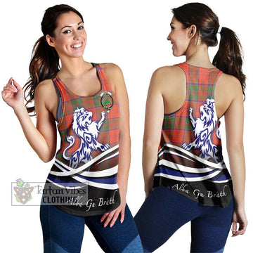 Grant Ancient Tartan Women's Racerback Tanks with Alba Gu Brath Regal Lion Emblem