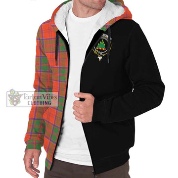 Grant Ancient Tartan Sherpa Hoodie with Family Crest and Half Of Me Style