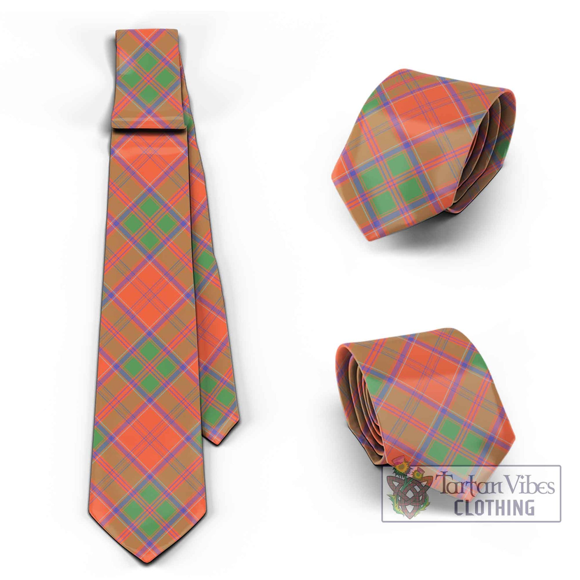 Tartan Vibes Clothing Grant Ancient Tartan Classic Necktie Cross Style