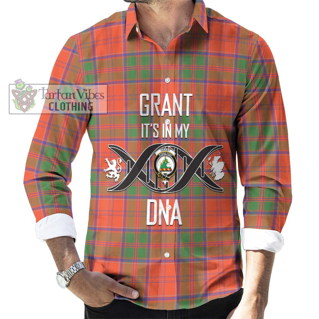 Grant Ancient Tartan Long Sleeve Button Shirt with Family Crest DNA In Me Style Men's Shirt S - Tartanvibesclothing Shop