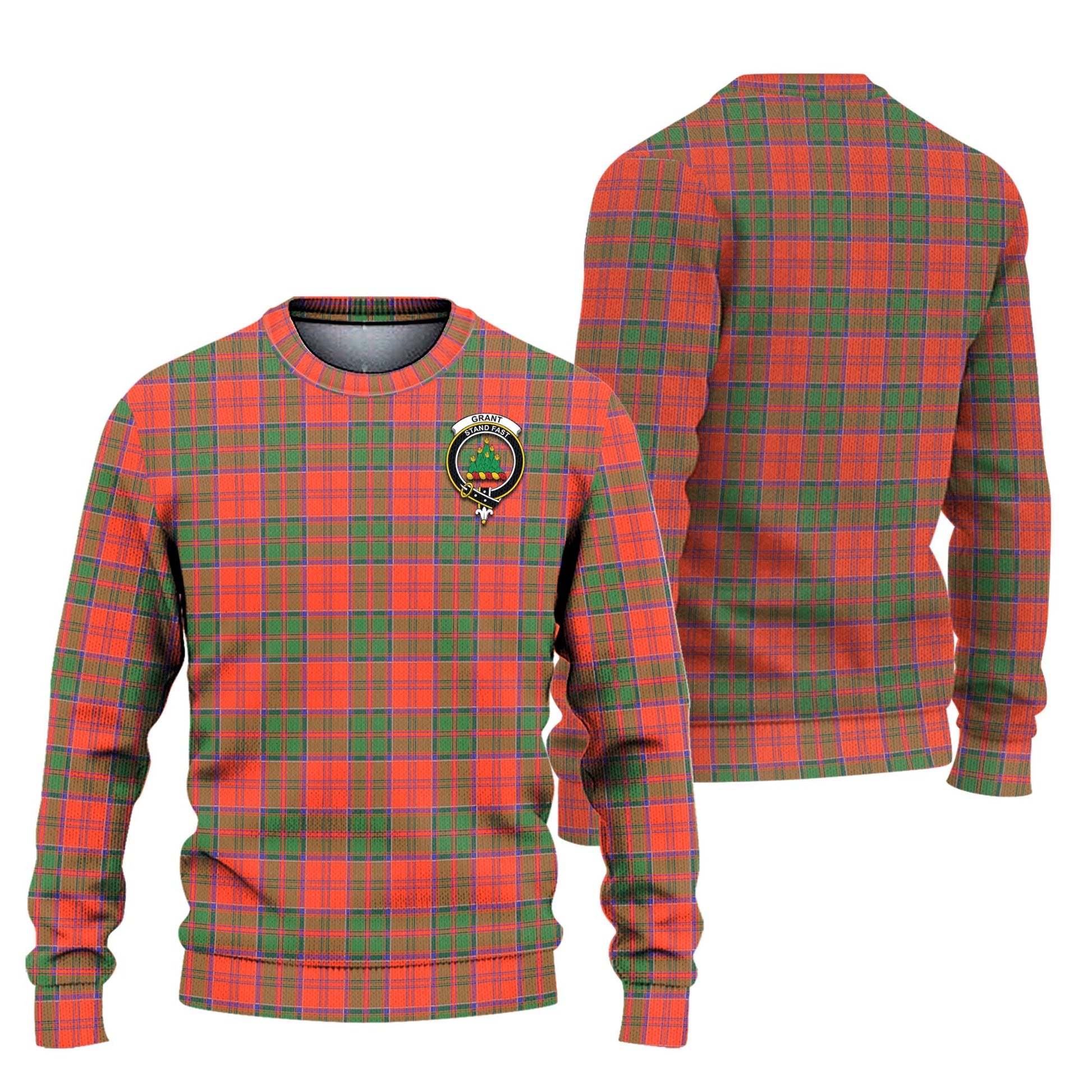 Grant Ancient Tartan Knitted Sweater with Family Crest Unisex - Tartanvibesclothing