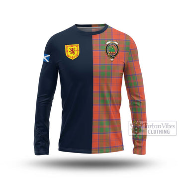 Grant Ancient Tartan Long Sleeve T-Shirt with Scottish Lion Royal Arm Half Style