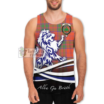 Grant Ancient Tartan Men's Tank Top with Alba Gu Brath Regal Lion Emblem