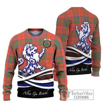 Grant Ancient Tartan Ugly Sweater with Alba Gu Brath Regal Lion Emblem