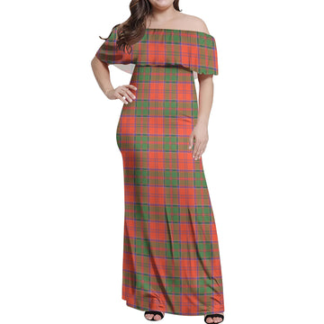 Grant Ancient Tartan Off Shoulder Long Dress