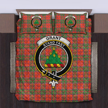 Grant Ancient Tartan Quilt Bed Set with Family Crest