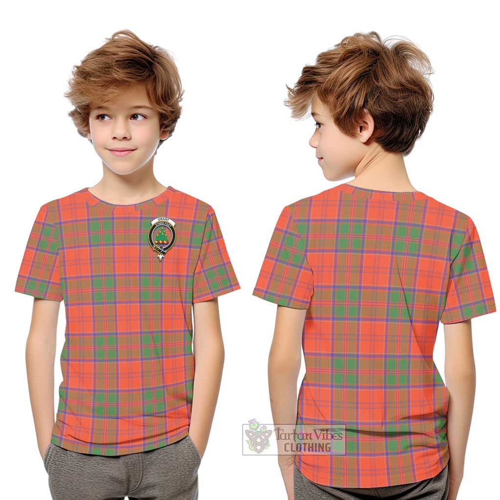 Grant Ancient Tartan Kid T-Shirt with Family Crest Youth XL Size14 - Tartanvibesclothing Shop