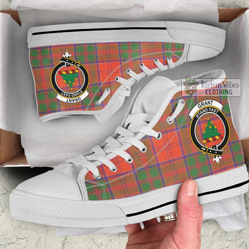 Grant Ancient Tartan High Top Shoes with Family Crest