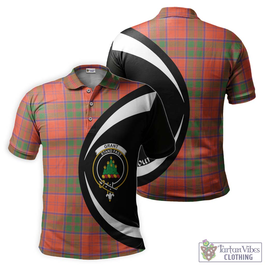 Grant Ancient Tartan Men's Polo Shirt with Family Crest Circle Style Kid - Tartan Vibes Clothing