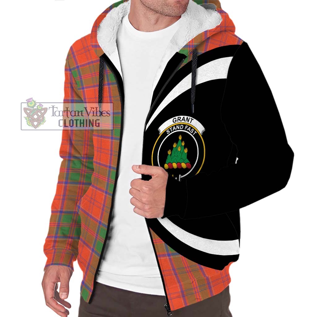 Grant Ancient Tartan Sherpa Hoodie with Family Crest Circle Style Unisex S - Tartan Vibes Clothing