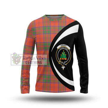 Grant Ancient Tartan Long Sleeve T-Shirt with Family Crest Circle Style