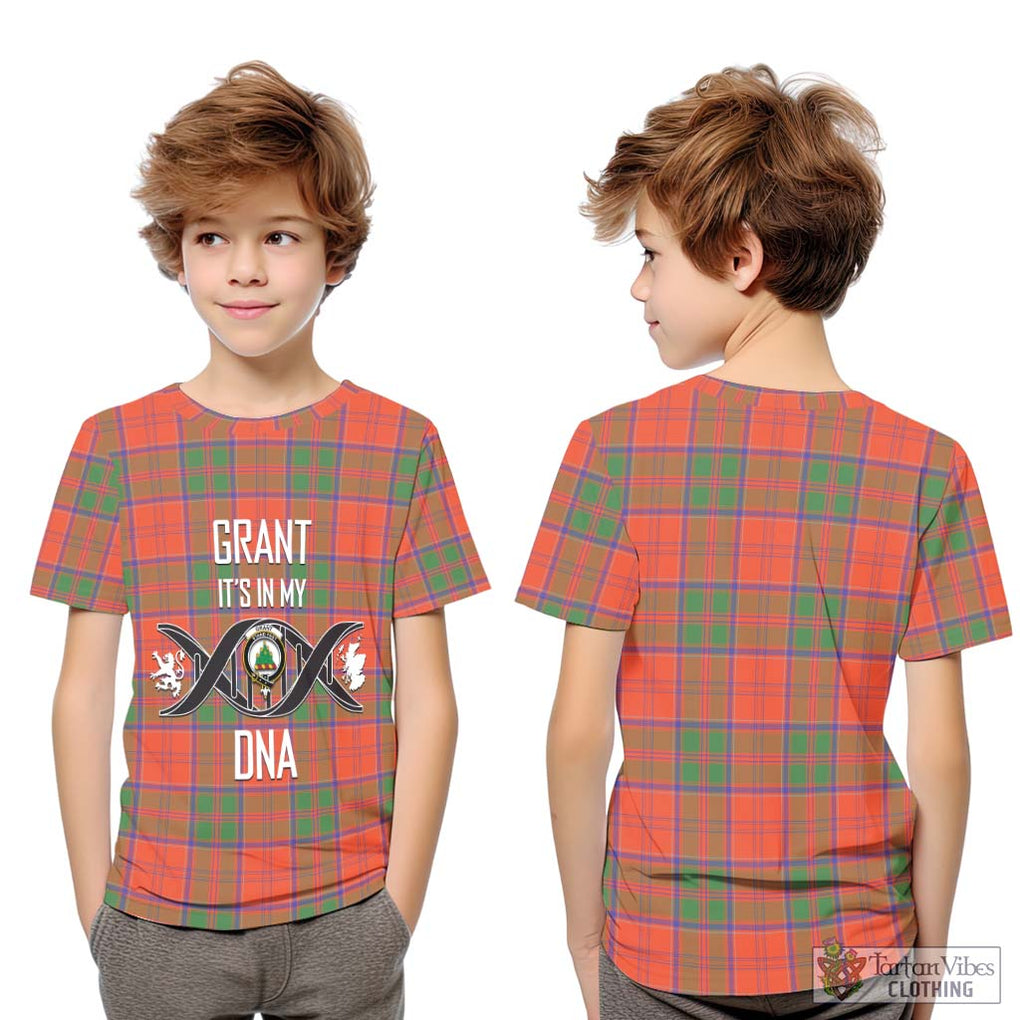 Grant Ancient Tartan Kid T-Shirt with Family Crest DNA In Me Style Youth XL Size14 - Tartanvibesclothing Shop