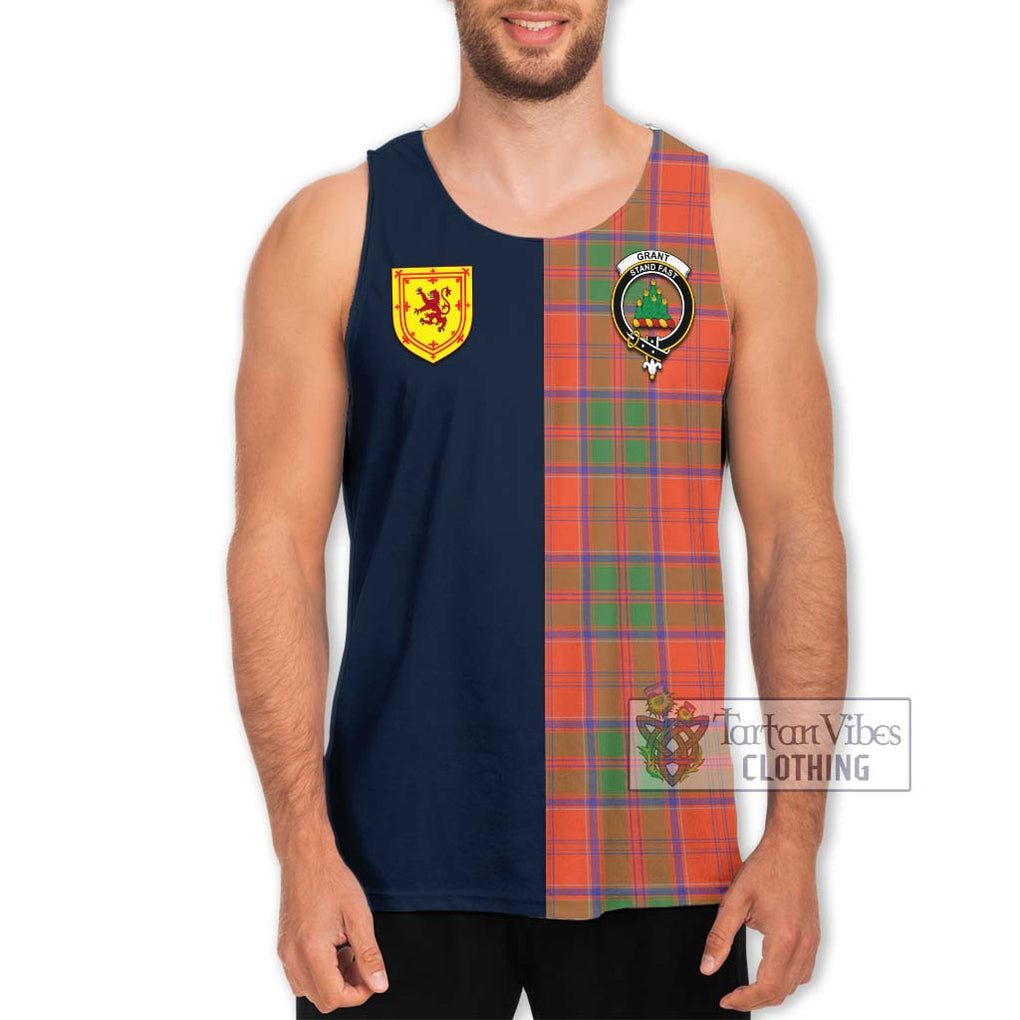 Tartan Vibes Clothing Grant Ancient Tartan Men's Tank Top with Scottish Lion Royal Arm Half Style