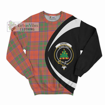 Grant Ancient Tartan Sweatshirt with Family Crest Circle Style