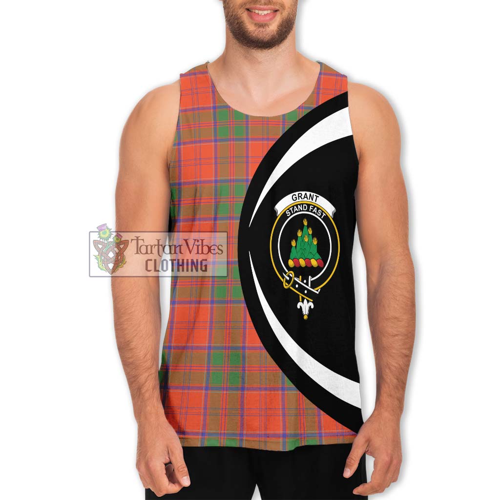 Tartan Vibes Clothing Grant Ancient Tartan Men's Tank Top with Family Crest Circle Style