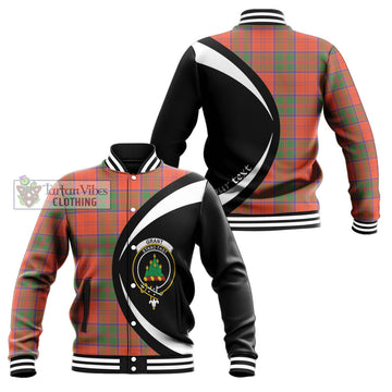 Grant Ancient Tartan Baseball Jacket with Family Crest Circle Style