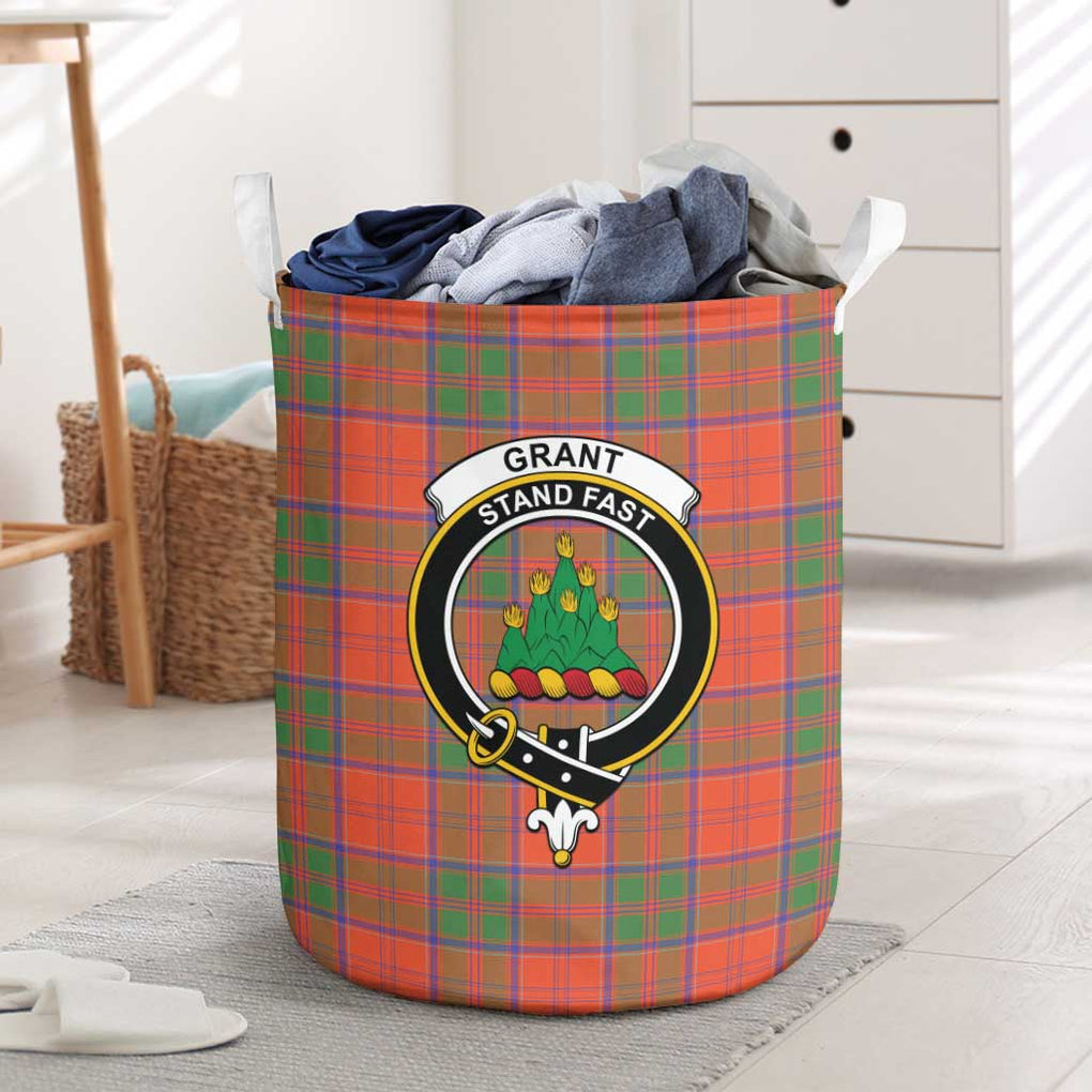 Grant Ancient Tartan Laundry Basket with Family Crest One Size - Tartanvibesclothing Shop