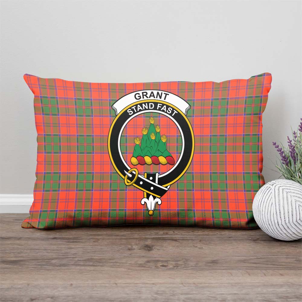 Grant Ancient Tartan Pillow Cover with Family Crest Rectangle Pillow Cover - Tartanvibesclothing