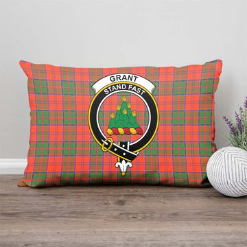 Grant Ancient Tartan Pillow Cover with Family Crest