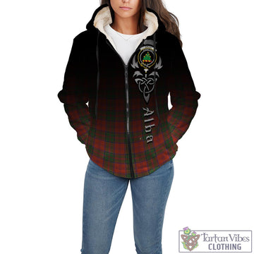 Grant Ancient Tartan Sherpa Hoodie Featuring Alba Gu Brath Family Crest Celtic Inspired