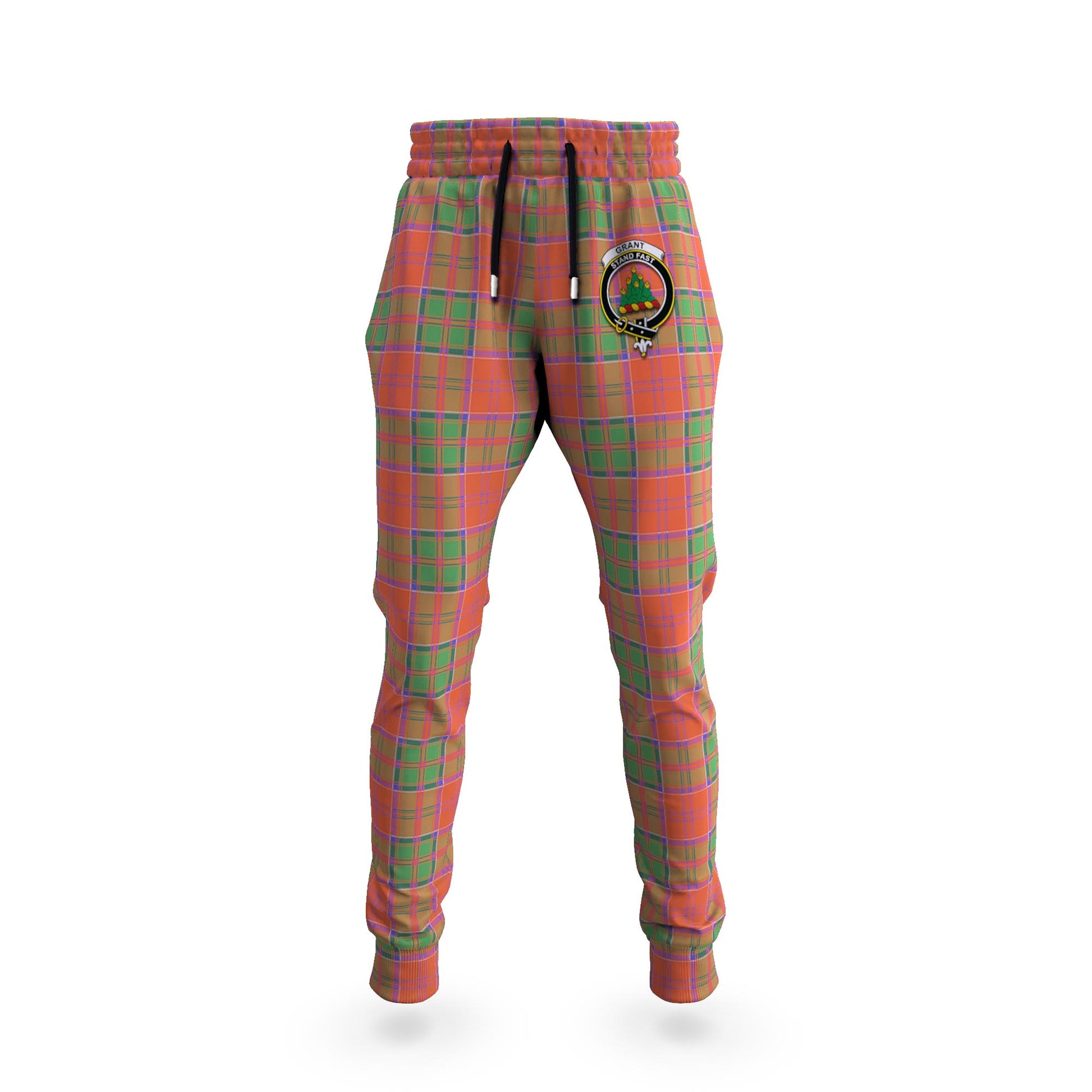 Grant Ancient Tartan Joggers Pants with Family Crest 5XL - Tartan Vibes Clothing