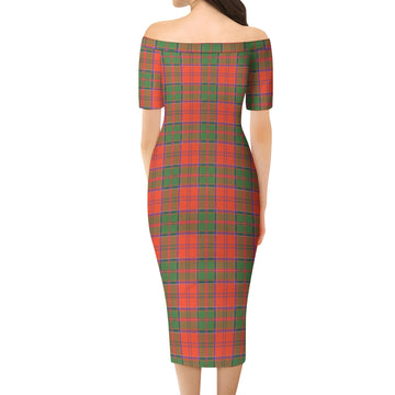 Grant Ancient Tartan Off Shoulder Lady Dress