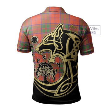 Grant Ancient Tartan Polo Shirt with Family Crest Celtic Wolf Style