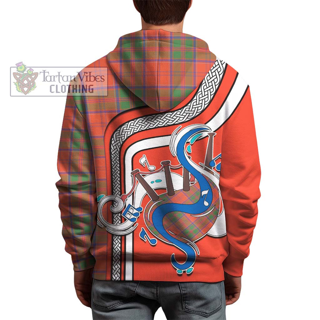 Grant Ancient Tartan Hoodie with Epic Bagpipe Style - Tartanvibesclothing Shop